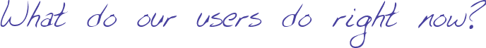 What do our users do right now?